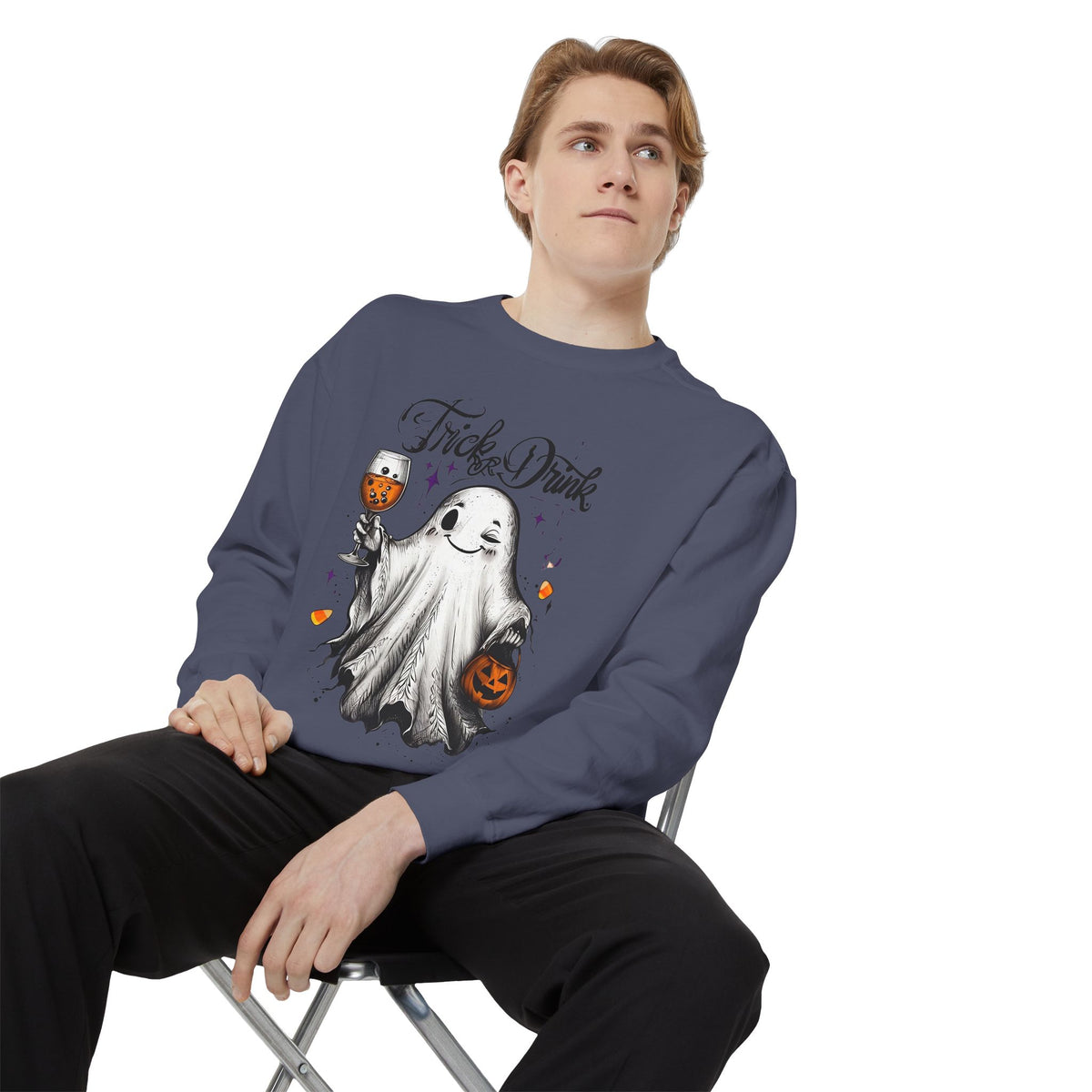 Spooky Ghost Sweatshirt | Trick or Treat Apparel, Halloween Gift, Cozy Unisex Top, Fall Fashion, Casual Wear