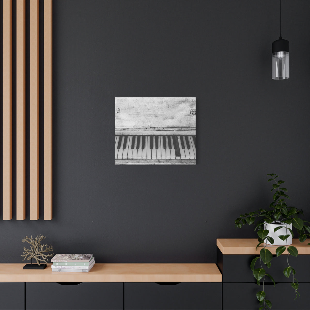 Vintage Piano Keys Matte Canvas Print