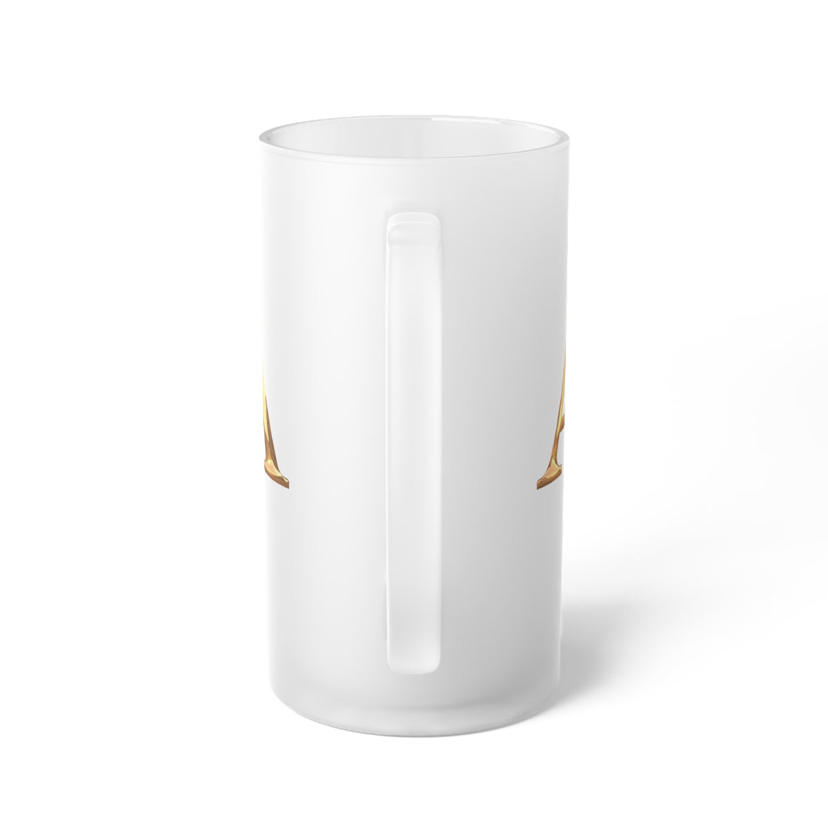 Frosted Glass Beer Mug Letter A