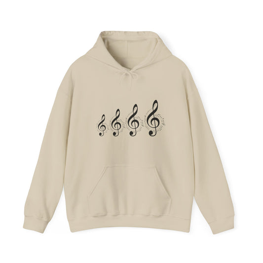 Treble Clef Hoodie – Minimal Music Note Graphic Sweatshirt for Musicians