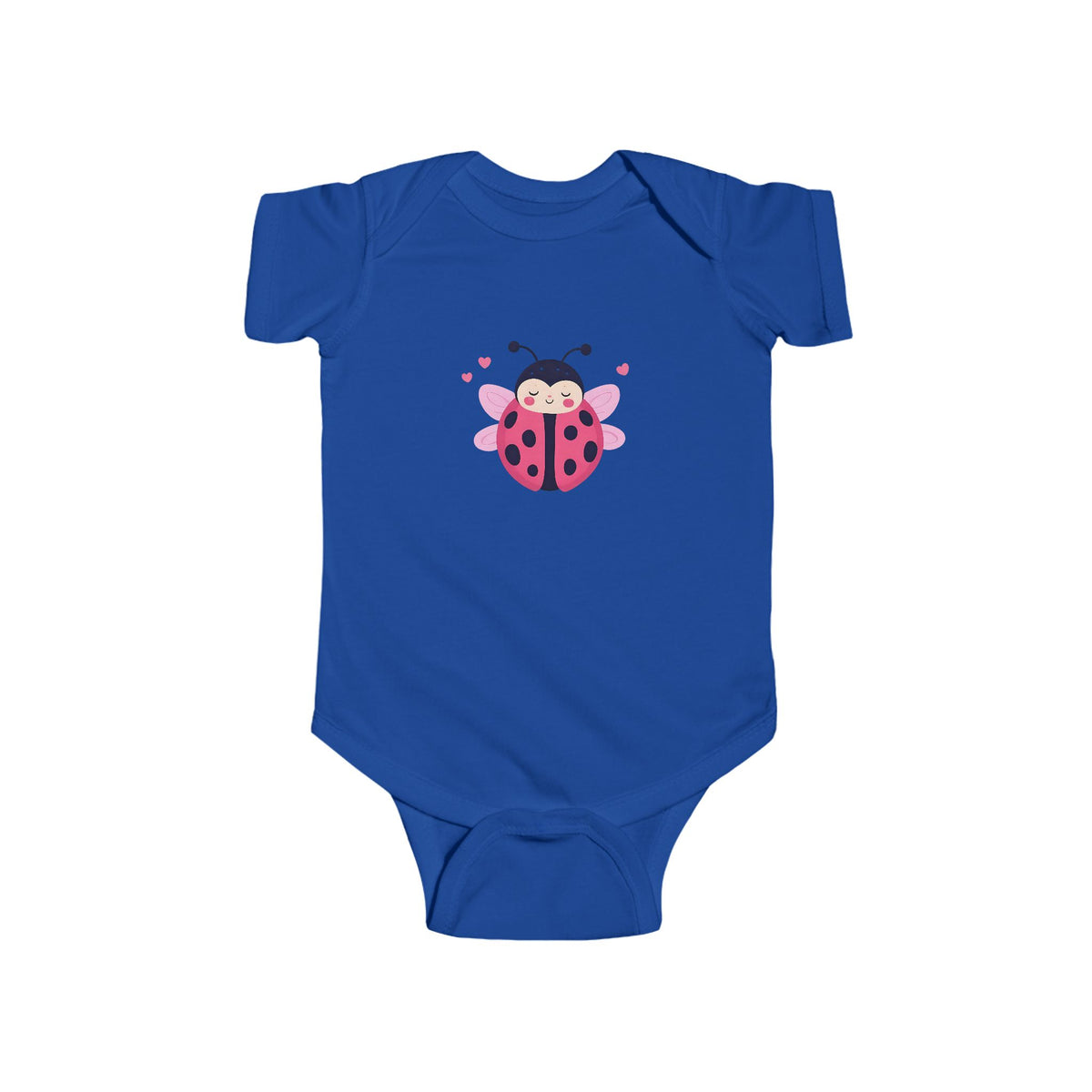 Cute Pink Ladybug Infant Bodysuit – Baby Girl Onesie with Heart Dots