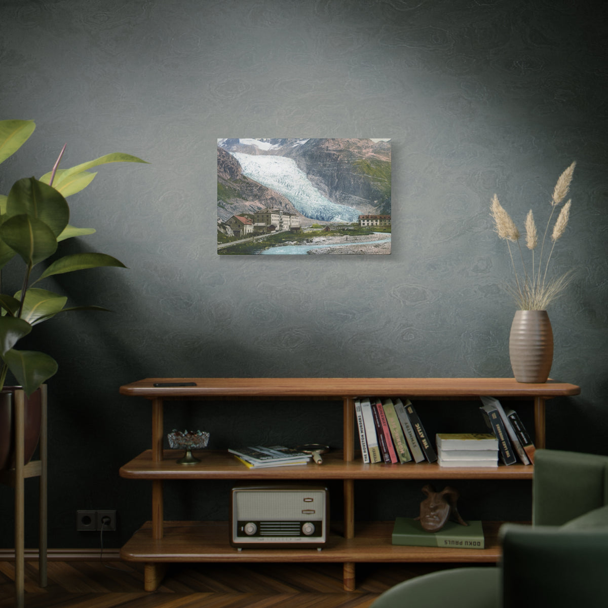 Glacier Village Matte Canvas Print
