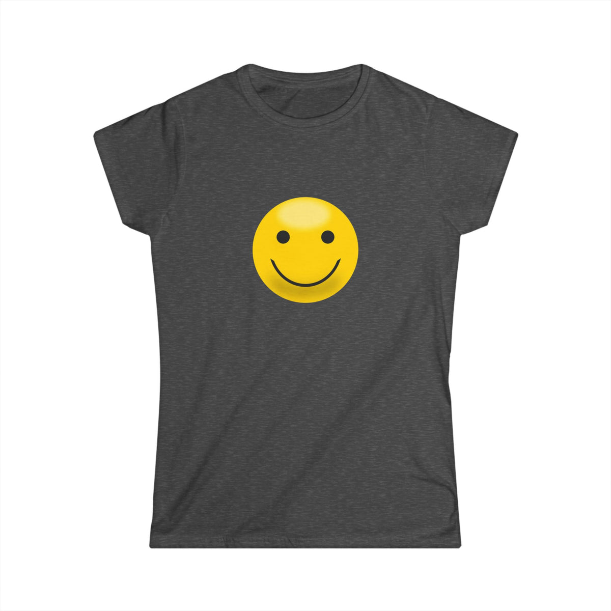 Smiley Face Women's Softstyle Tee, Casual T-Shirt, Happy Graphic Tee, Summer Shirt, Birthday Gift, Everyday Wear
