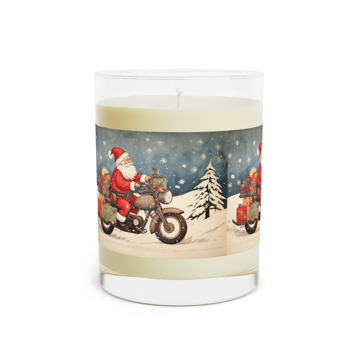 Christmas Santa Motorcycle Candle, Holiday Decor, Scented Candle Gift, Festive Home Fragrance, Winter Aesthetic
