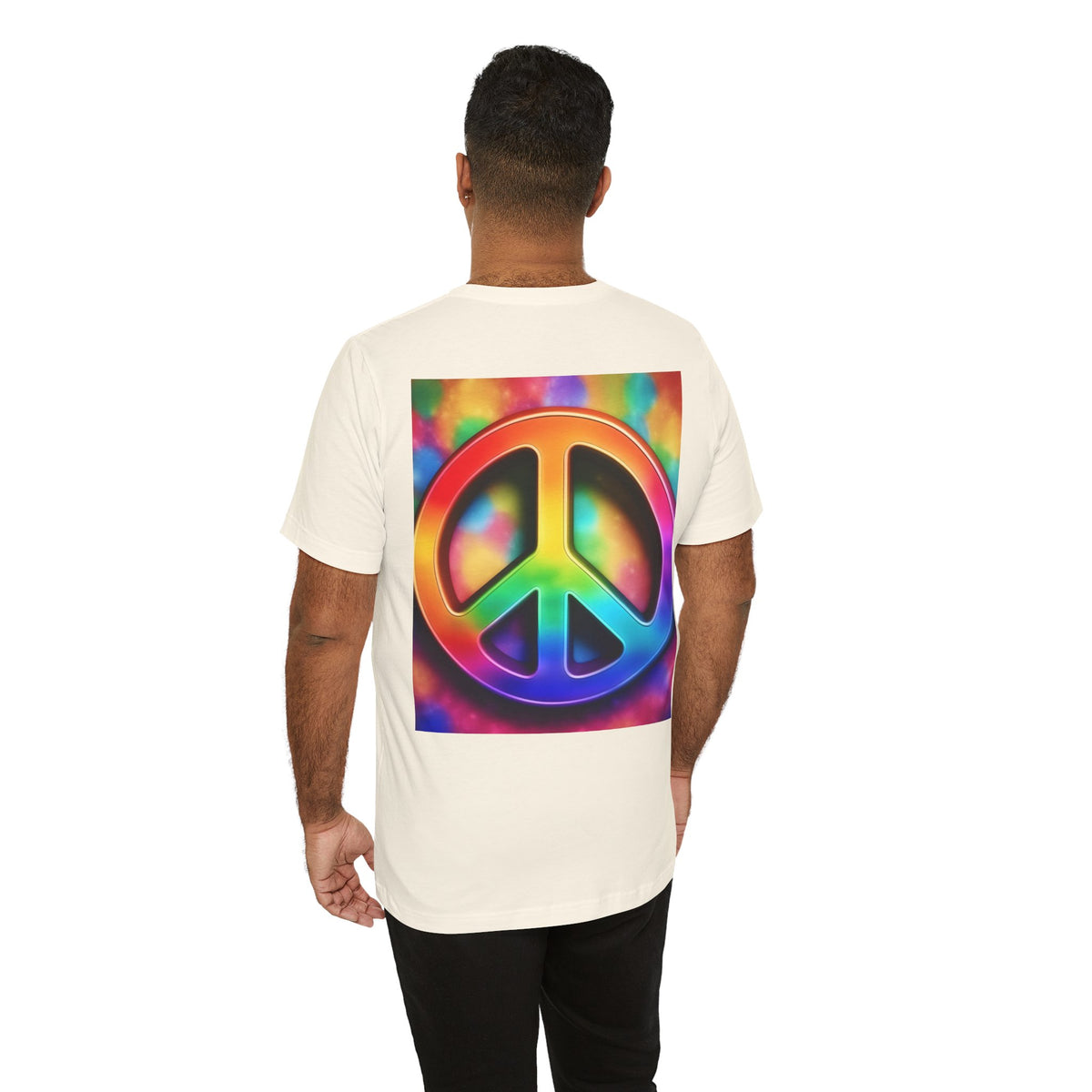 Peace Sign Tie-Dye Tee — Rainbow Hippie Peace Symbol T-Shirt