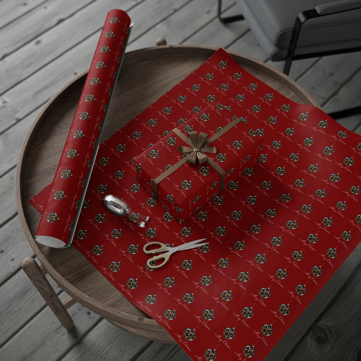 Holiday Balloon Wrapping Paper Roll — Red Festive Gift Wrap for Birthdays & Christmas
