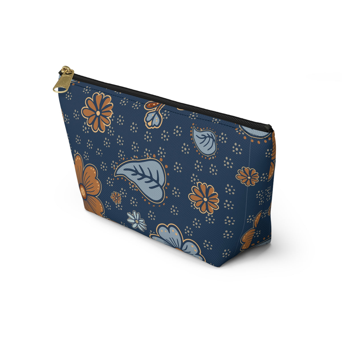 Floral Accessory Pouch, Makeup Bag, Travel Organizer, Gift for Her, Floral Print, T-bottom Pouch, Cosmetics Case