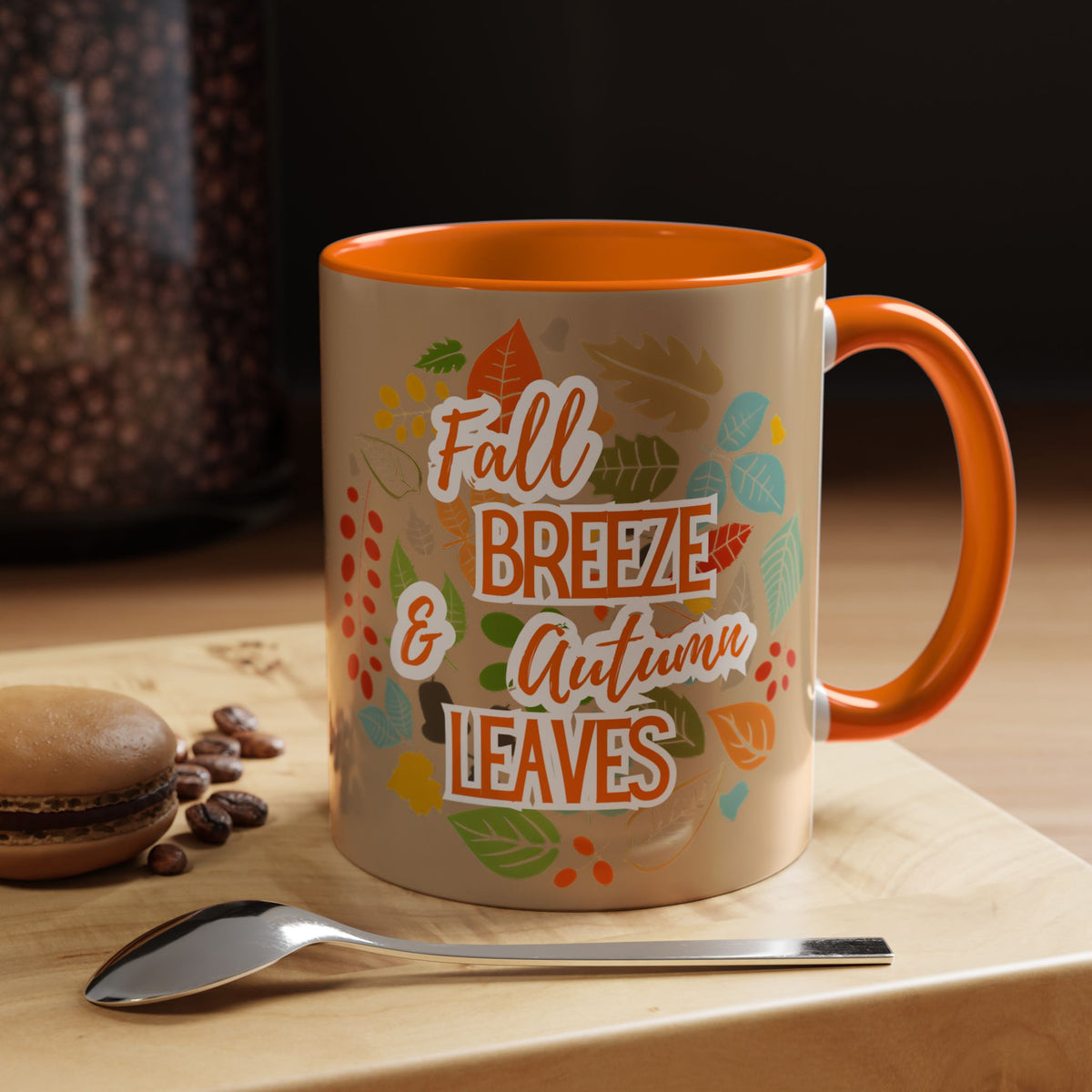 Fall Breeze & Leaves Coffee Mug, Autumn Mug, Seasonal Drinkware, Cozy Kitchen Decor, Perfect Gift for Fall Lovers
