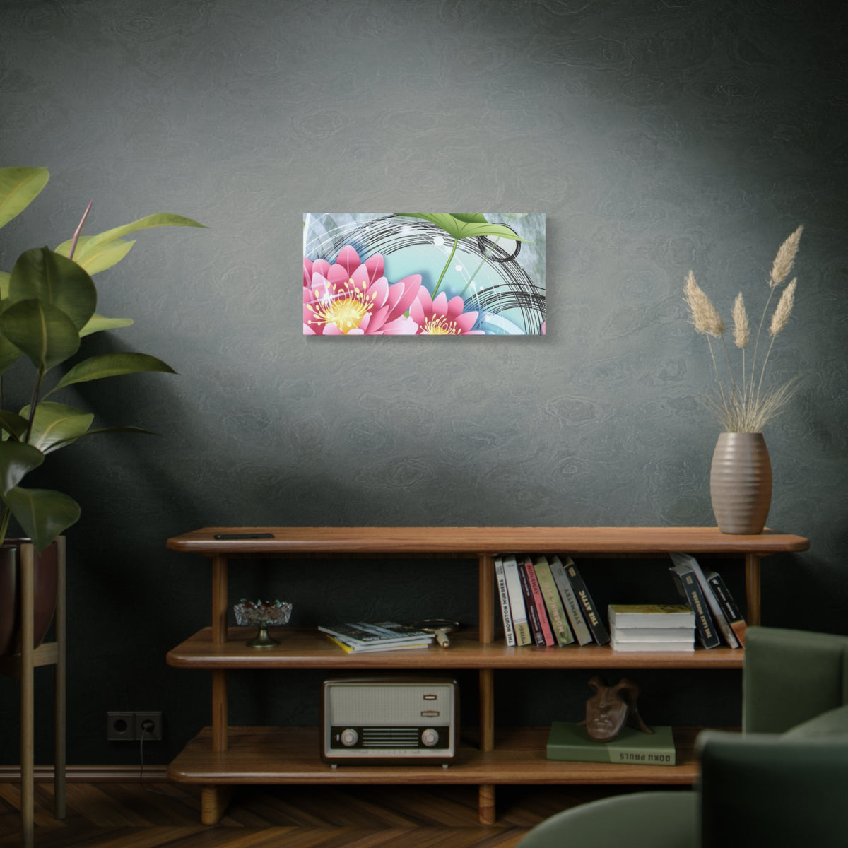 Lotus Blossom Matte Canvas Wall Art — Stretched 1.25" Decorative Print