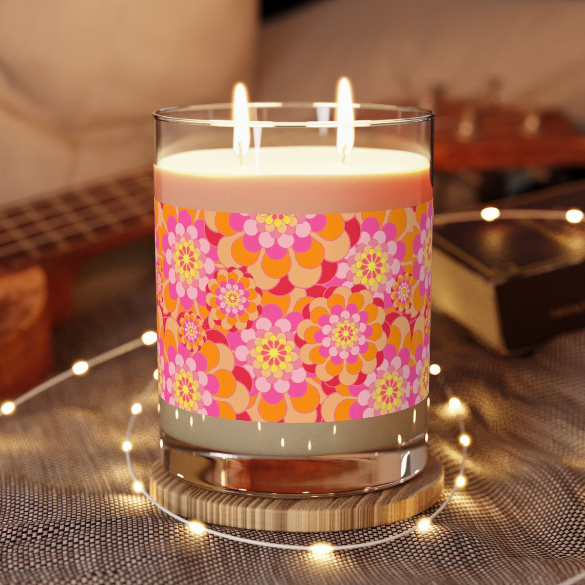 Vibrant Floral Scented Candle - Decorative Home Accent, Gift for Her, Relaxation Candle, Unique Wedding Favors, Aromatherapy Decor