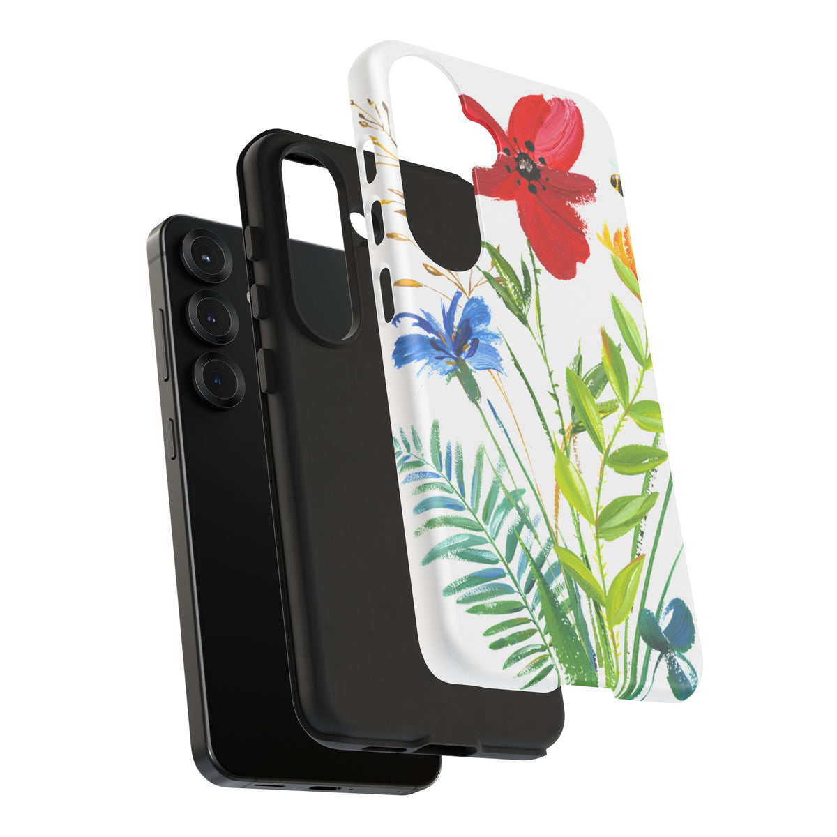 Floral Watercolor Tough Phone Case — Wildflower Bouquet Protective Cover