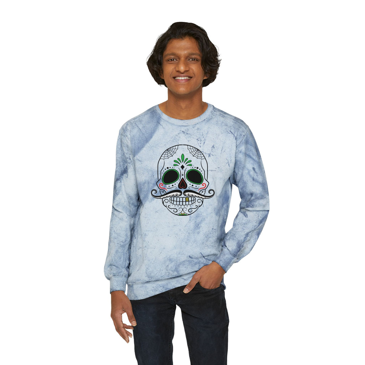 Sugar Skull Crewneck Sweatshirt, Day of the Dead Apparel