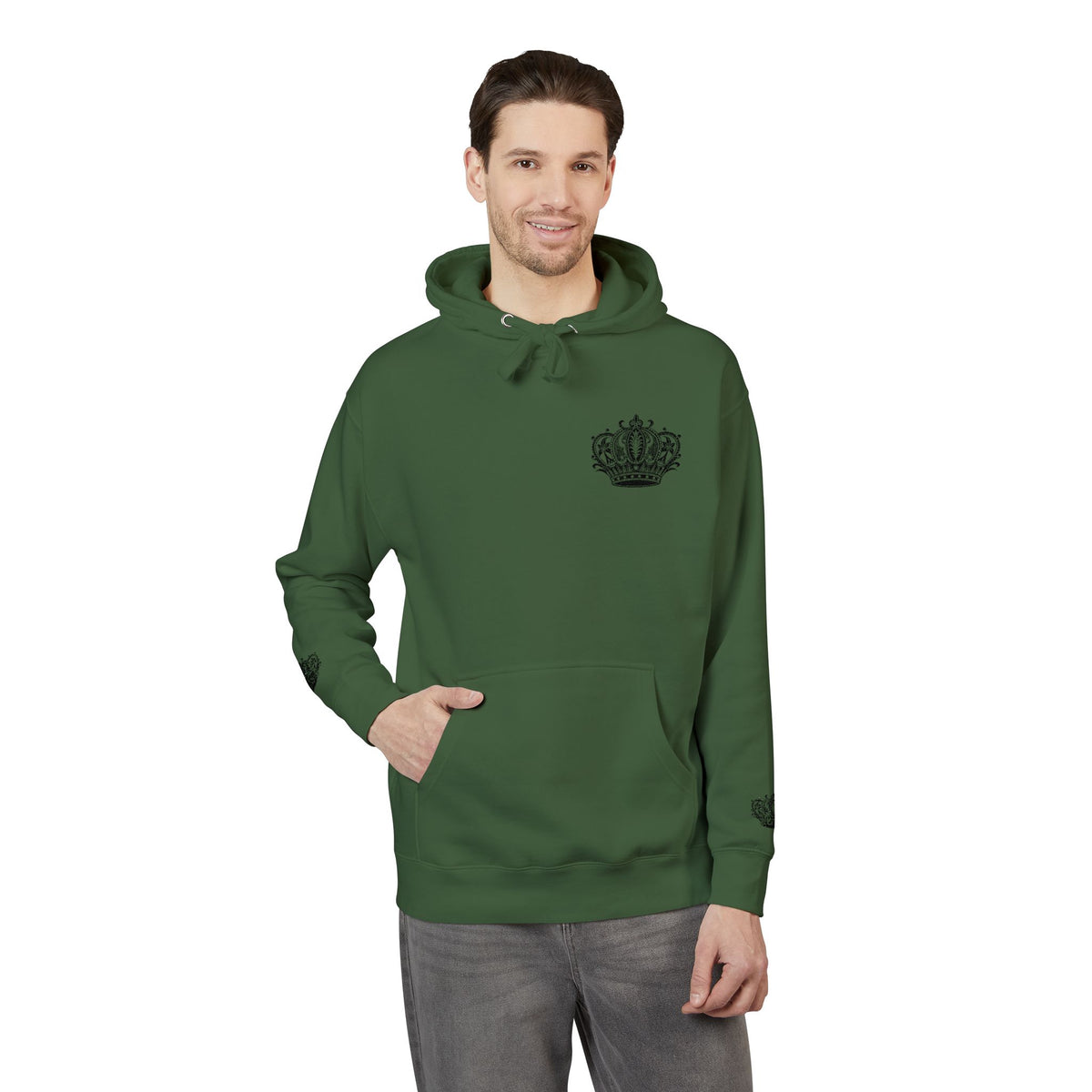 Crown Floral Unisex Fleece Hoodie | Cozy Streetwear, Perfect Gift for Him & Her, Autumn Fashion, Casual Wear, Trendy Outfit