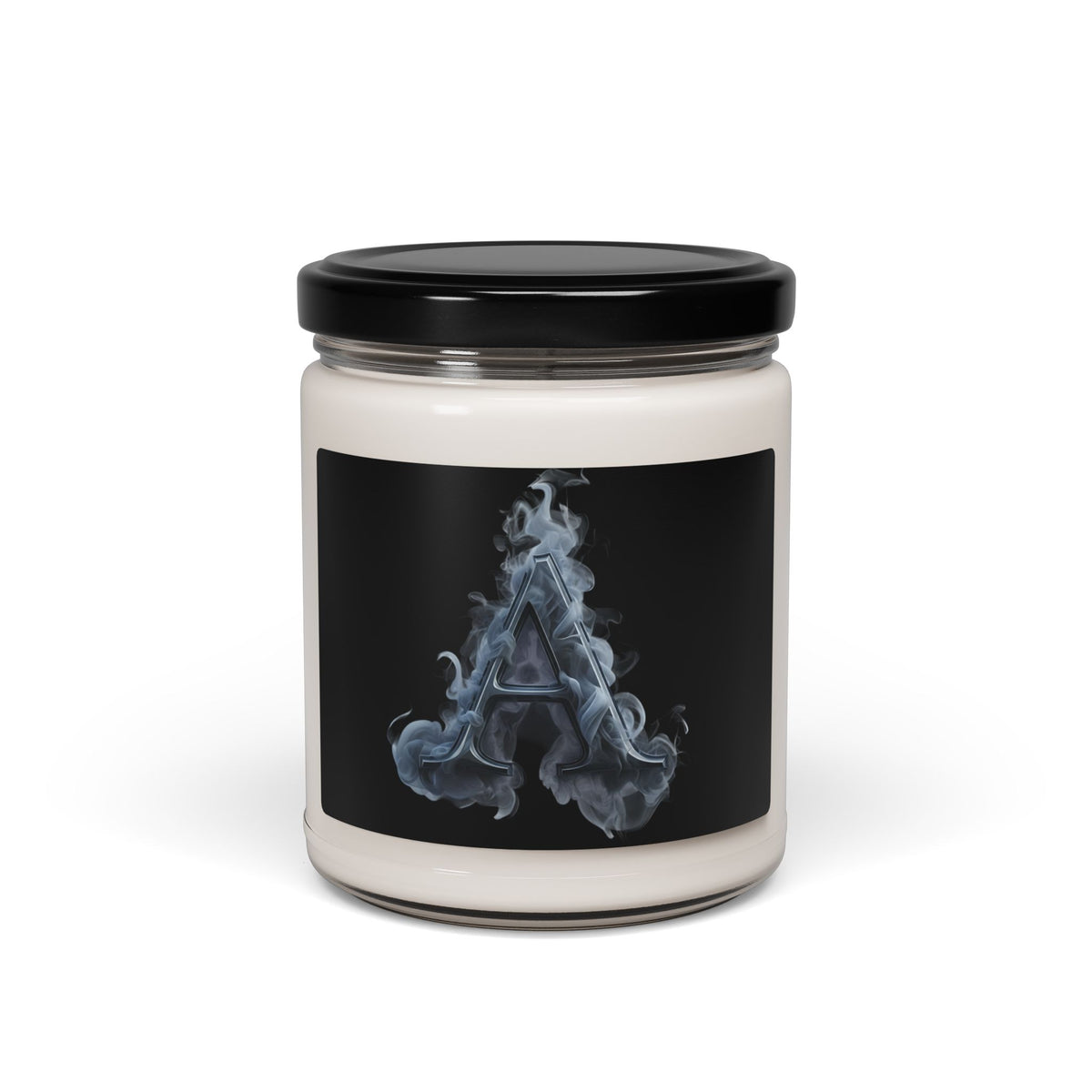 Smoky Letter 'A' Soy Candle — 9oz Scented Jar, Masculine Aromas for Home & Gift
