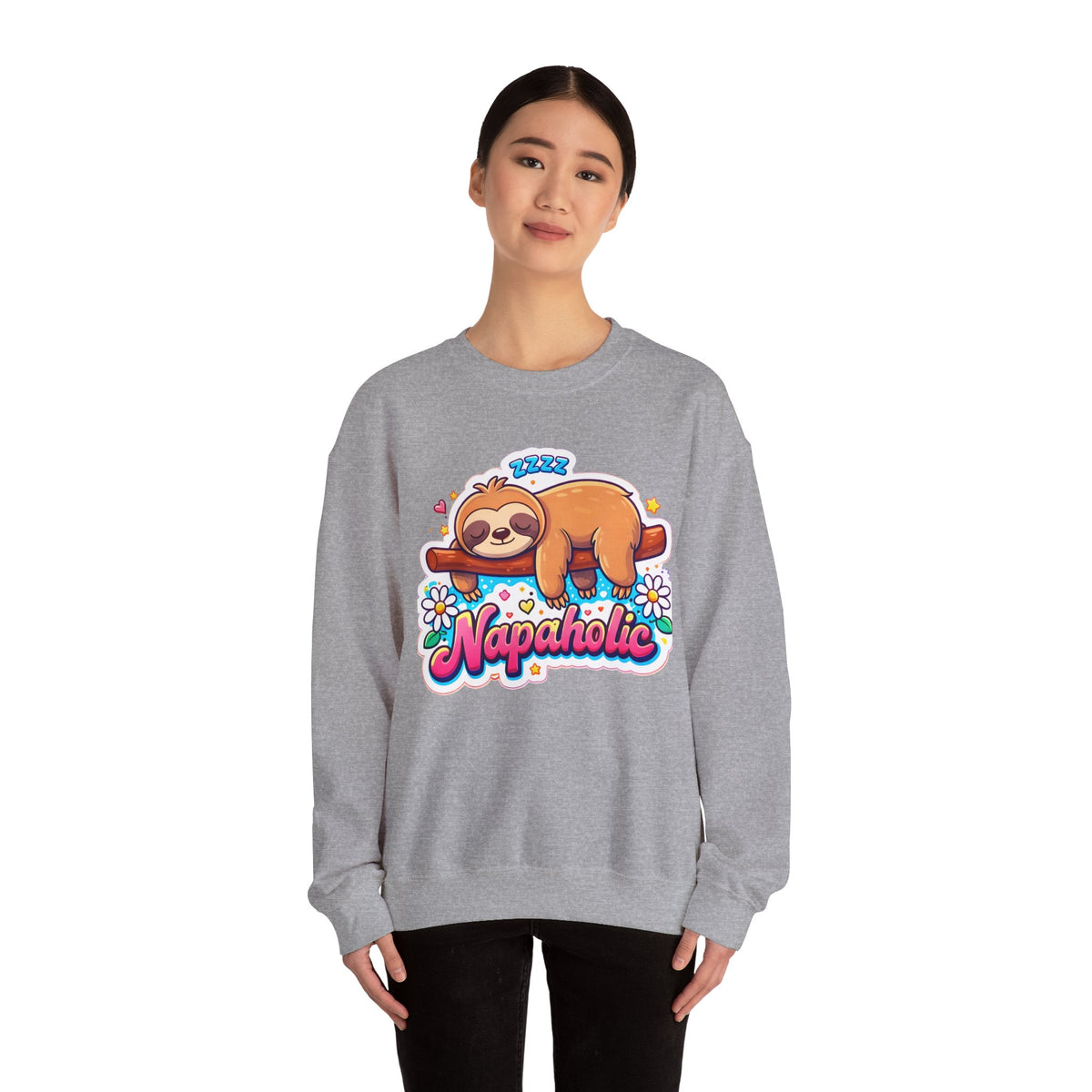 Napaholic Sweatshirt — Cute Sloth Nap Lover Crewneck