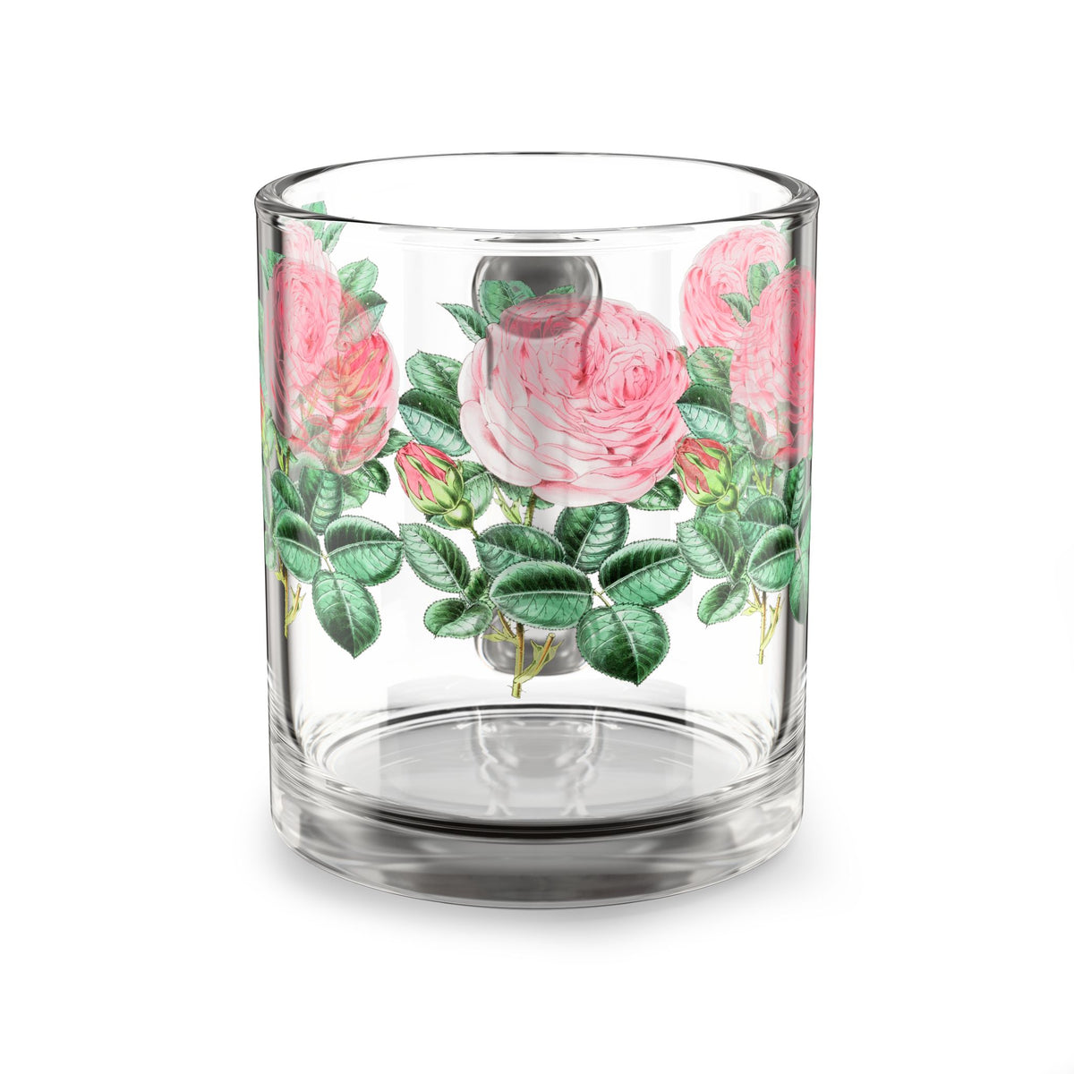 Floral Glass Mug, 10oz - Pink Rose Design, Perfect for Gifts, Home Decor, Tea Lovers, Mother's Day, Garden Party