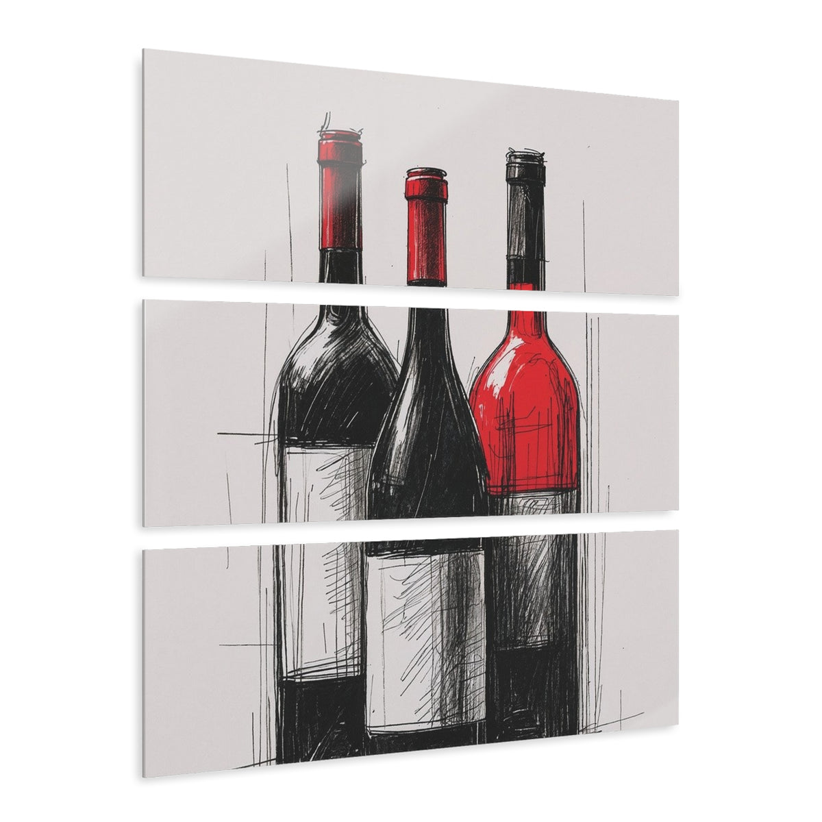 Wine Bottle Acrylic Prints Triptych, Rustic Wall Art, Home Decor, Perfect Gift for Wine Lovers, Bar Decor, Kitchen Art