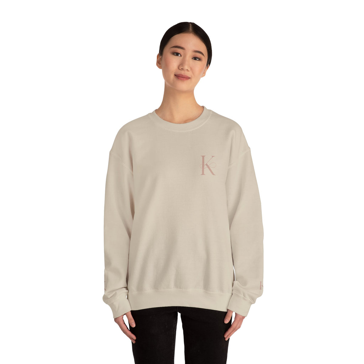 Minimalist Unisex Crewneck Sweatshirt with Initial Charm, Comfortable Lounge Wear, Gift for Him or Her, Casual Style, Everyday Essential