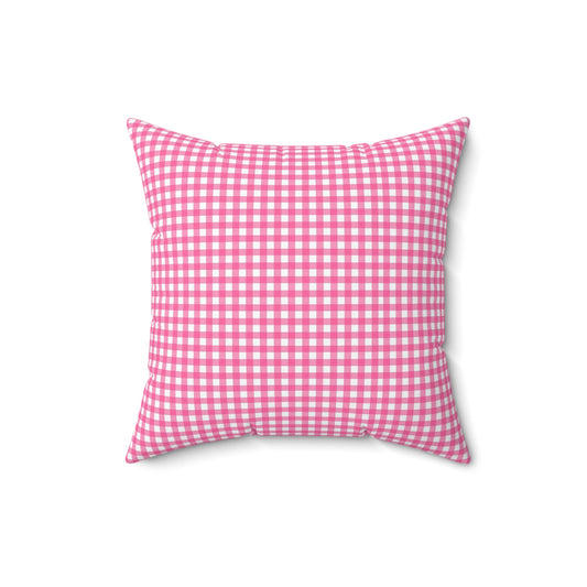 Charming Pink Gingham Pillow | Cozy Home Decor, Rustic Cottage Vibe, Gift Idea, Soft Cushion for Living Room