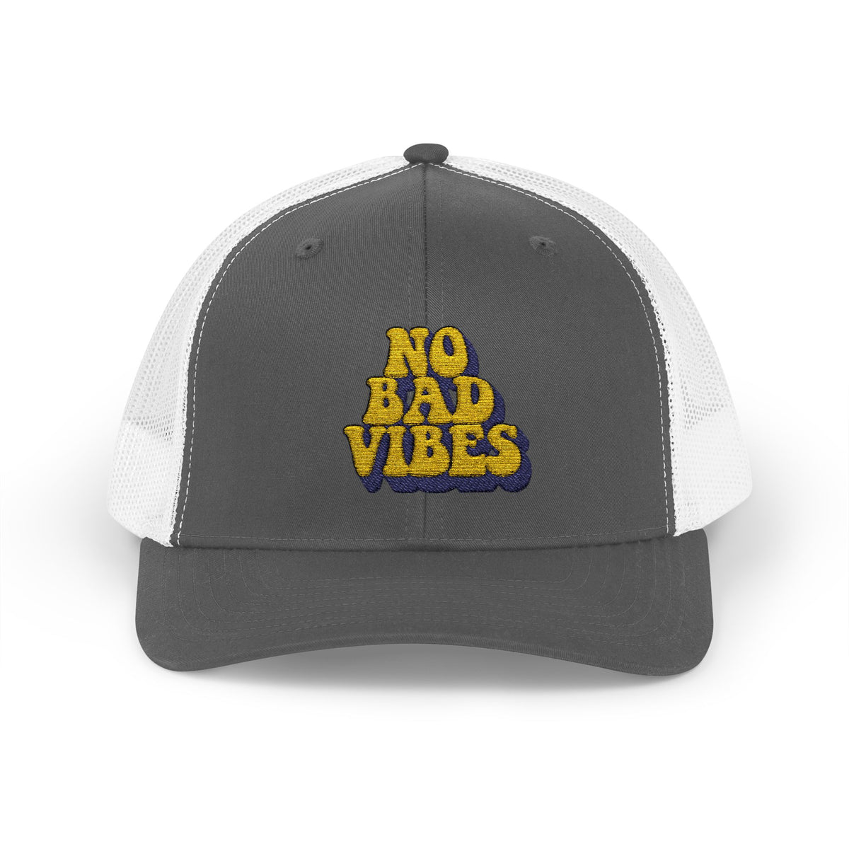 No Bad Vibes Snapback Trucker Cap | Casual Summer Hat, Gift for Her, Trendy Accessory, Outdoor Fun, Festival Wear