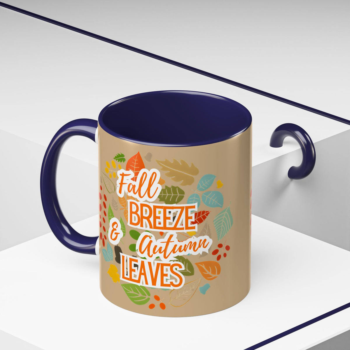 Fall Breeze & Leaves Coffee Mug, Autumn Mug, Seasonal Drinkware, Cozy Kitchen Decor, Perfect Gift for Fall Lovers