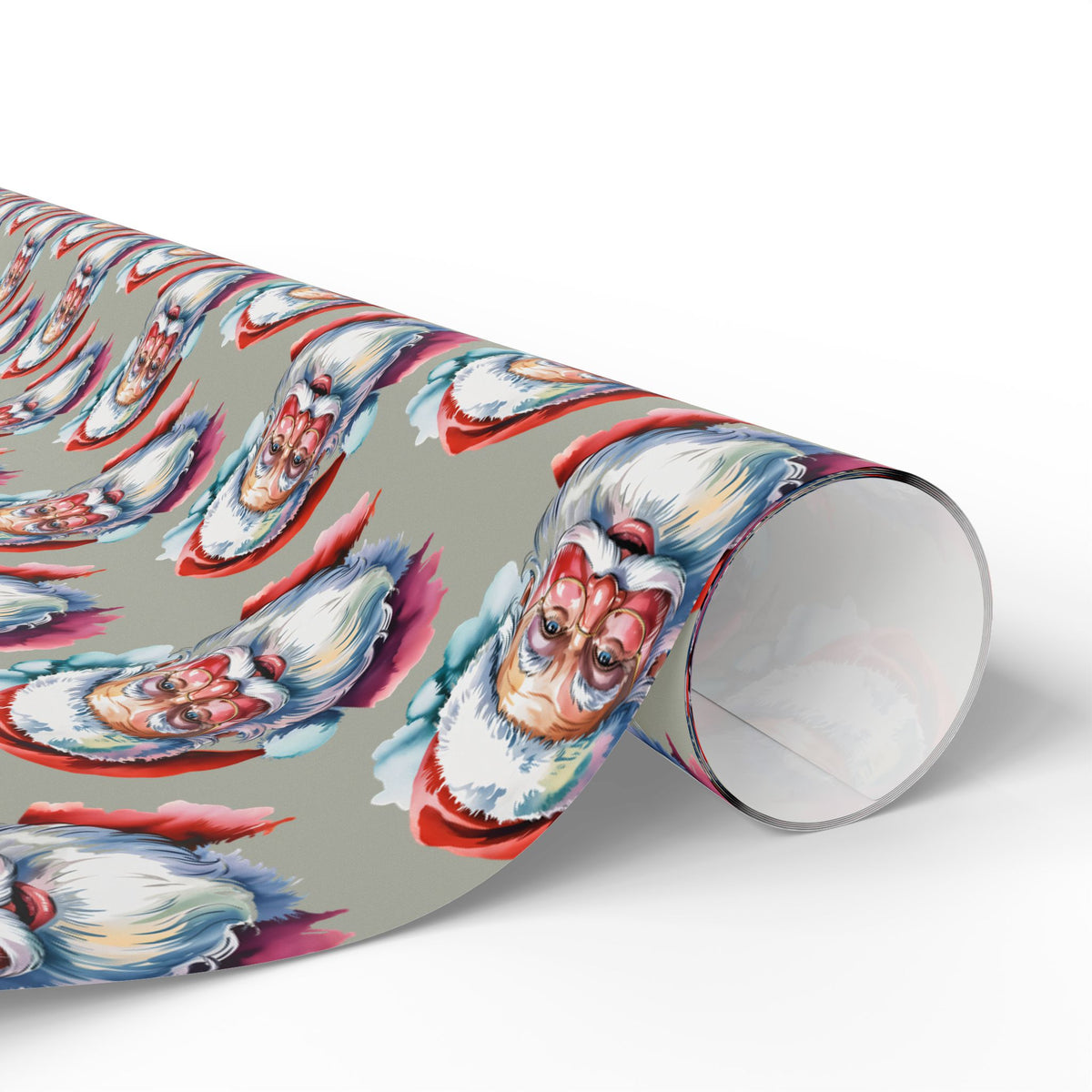 Santa Face Wrapping Paper Roll — Festive Holiday Gift Wrap