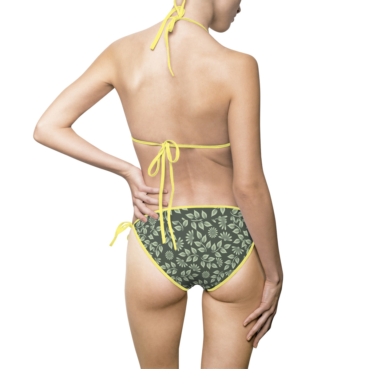 Floral Print Women's Bikini Swimsuit, Beachwear