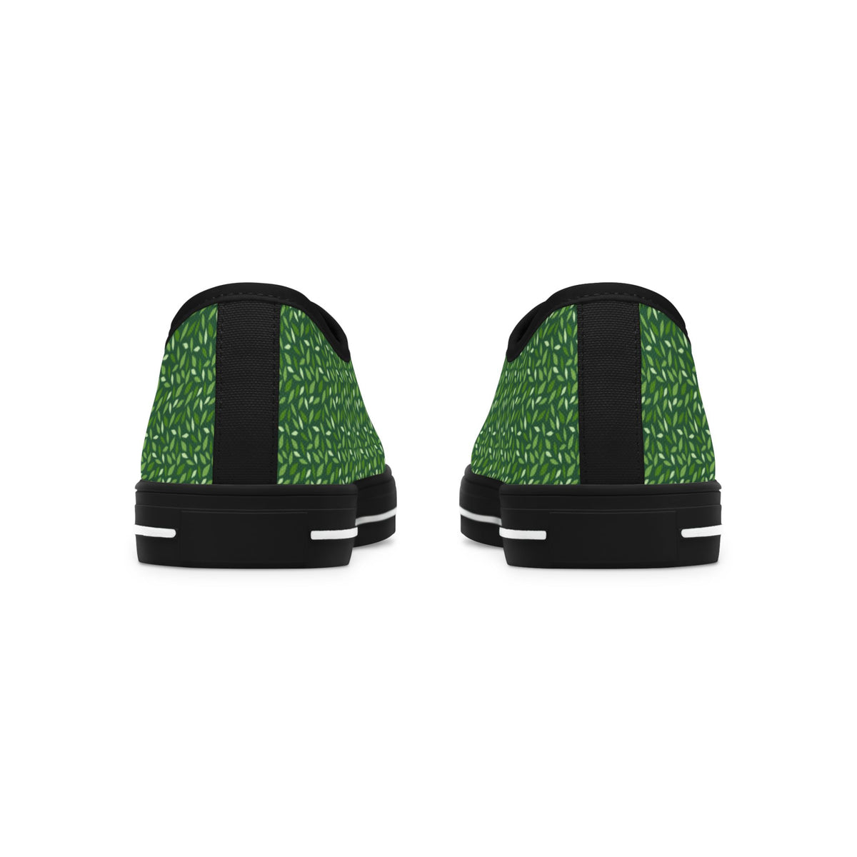 Green Texture Low Top Sneakers — Women's Casual Canvas Shoes
