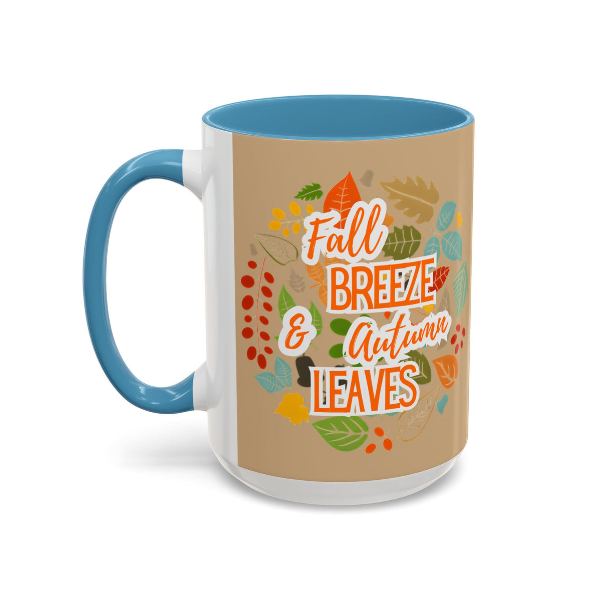 Fall Breeze & Leaves Coffee Mug, Autumn Mug, Seasonal Drinkware, Cozy Kitchen Decor, Perfect Gift for Fall Lovers