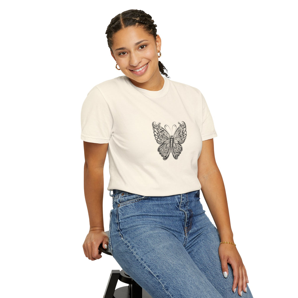 Bohemian Butterfly T-shirt, Unisex Clothing, Nature Inspired Tee, Gift for Her, Casual Wear, Summer Fashion