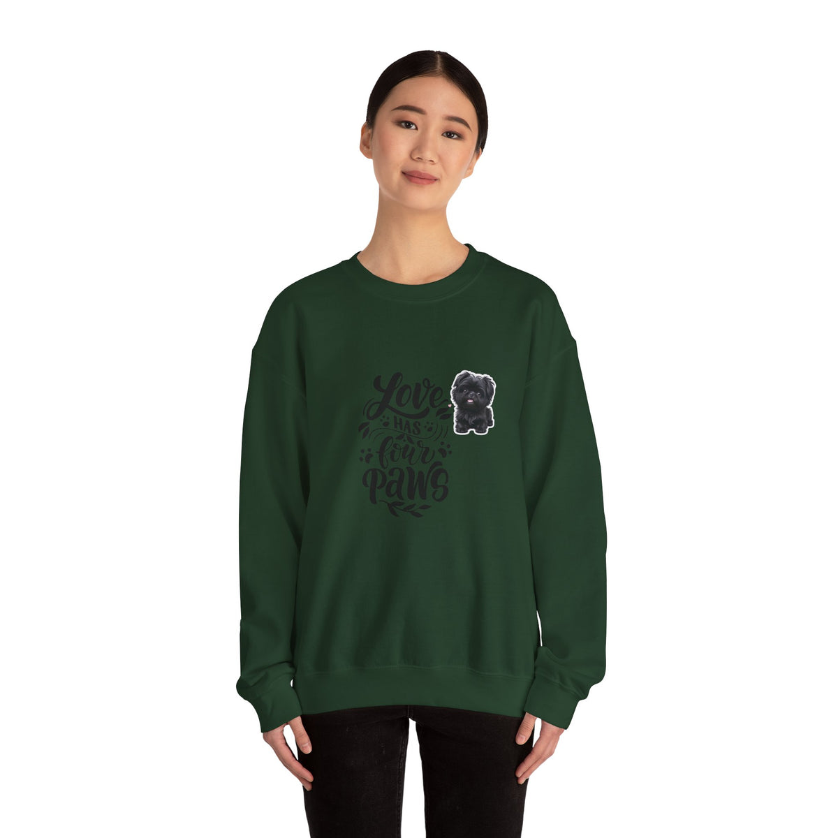 Crewneck Sweatshirt - "Love Has Four Paws" Dog Lover Graphic