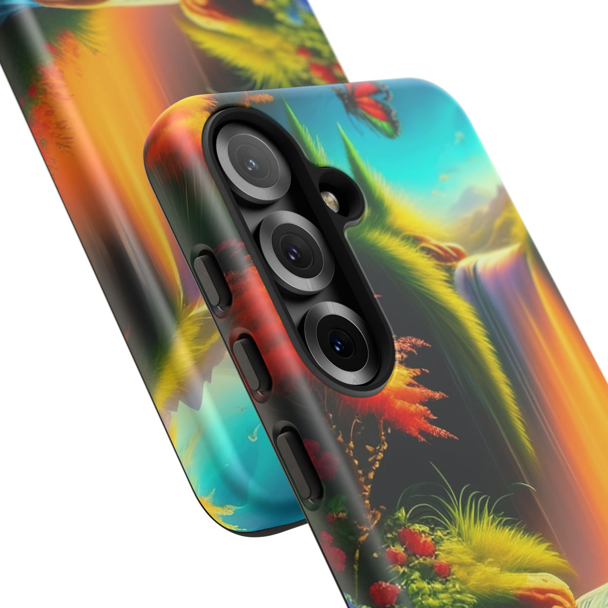 Phone Case - Vibrant Waterfall Landscape with Butterfly | Colorful Nature Protective Case