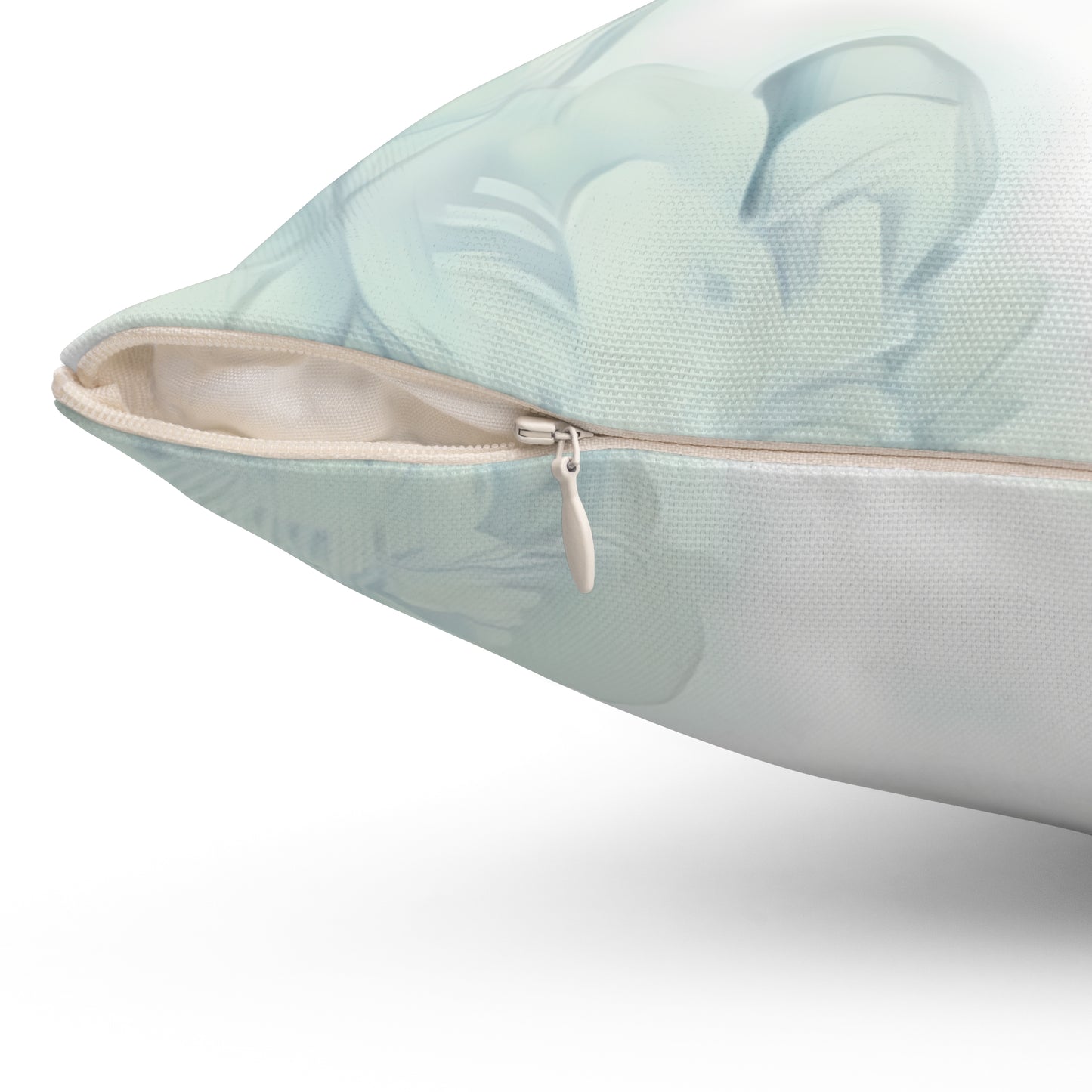 Monogram Q Floral Throw Pillow — Soft Mint Initial Accent Pillow