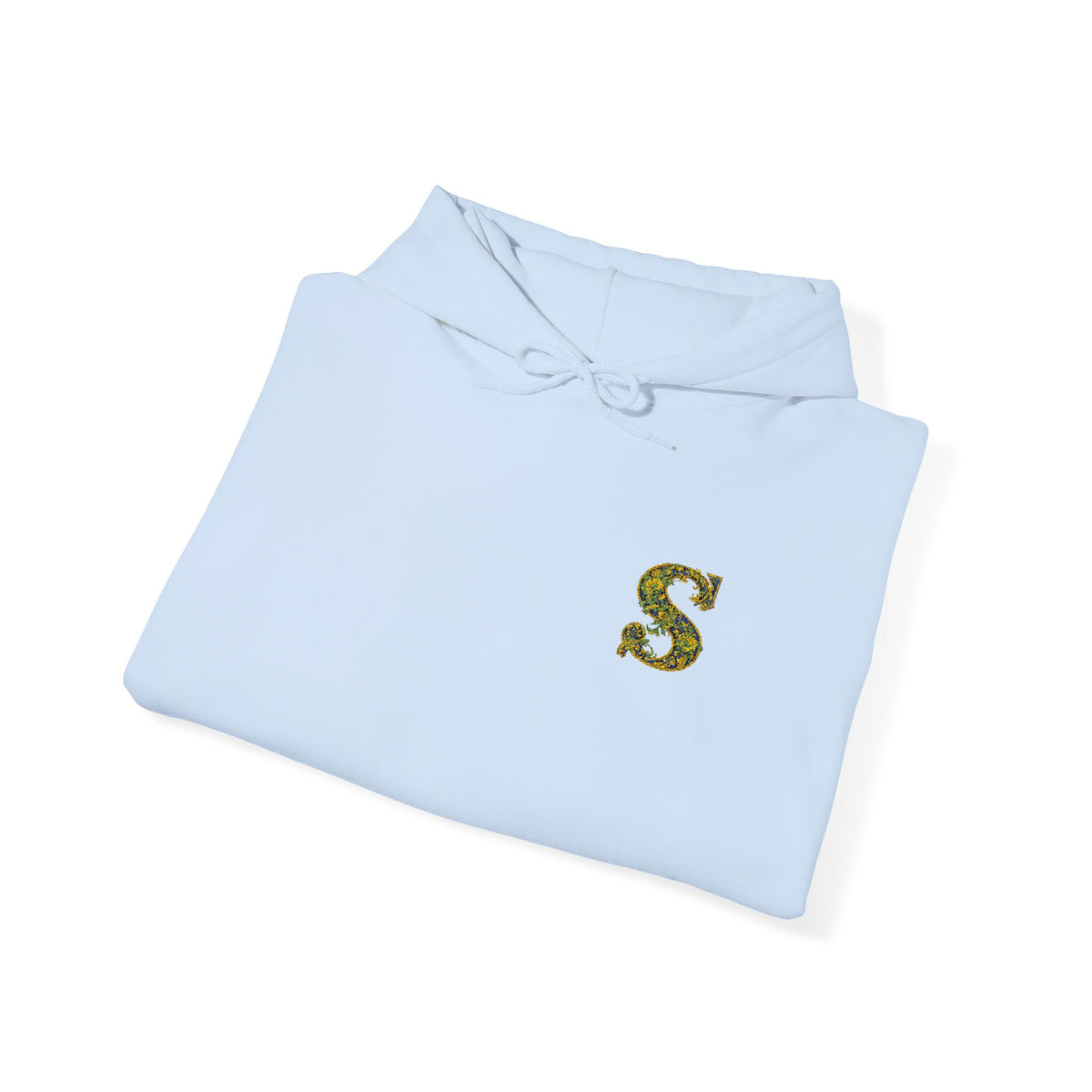 Floral S Initial Hoodie — Monogrammed Flower Letter Sweatshirt