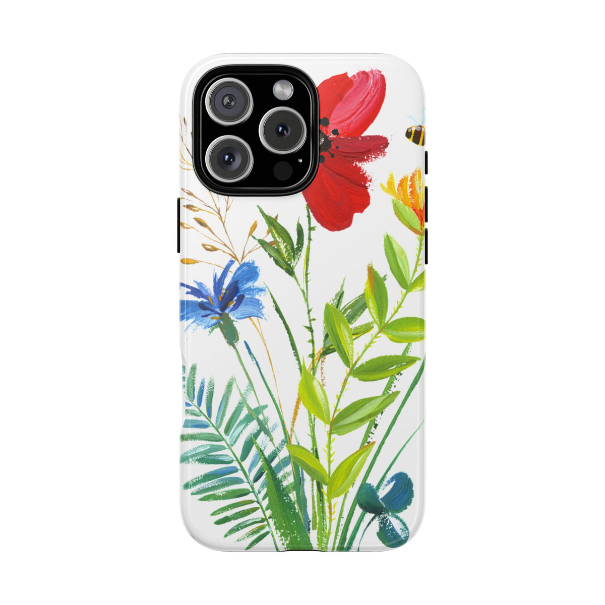Floral Watercolor Tough Phone Case — Wildflower Bouquet Protective Cover