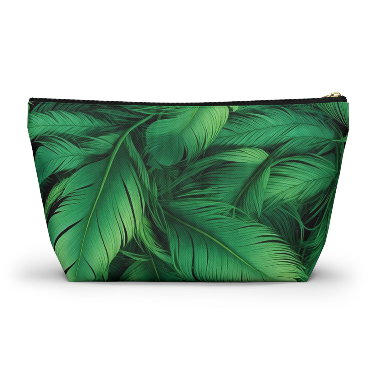 Tropical Leaf Accessory Pouch, Eco-Friendly Makeup Bag, Travel Organizer, Green Floral Pouch, Cute Gift for Nature Lovers