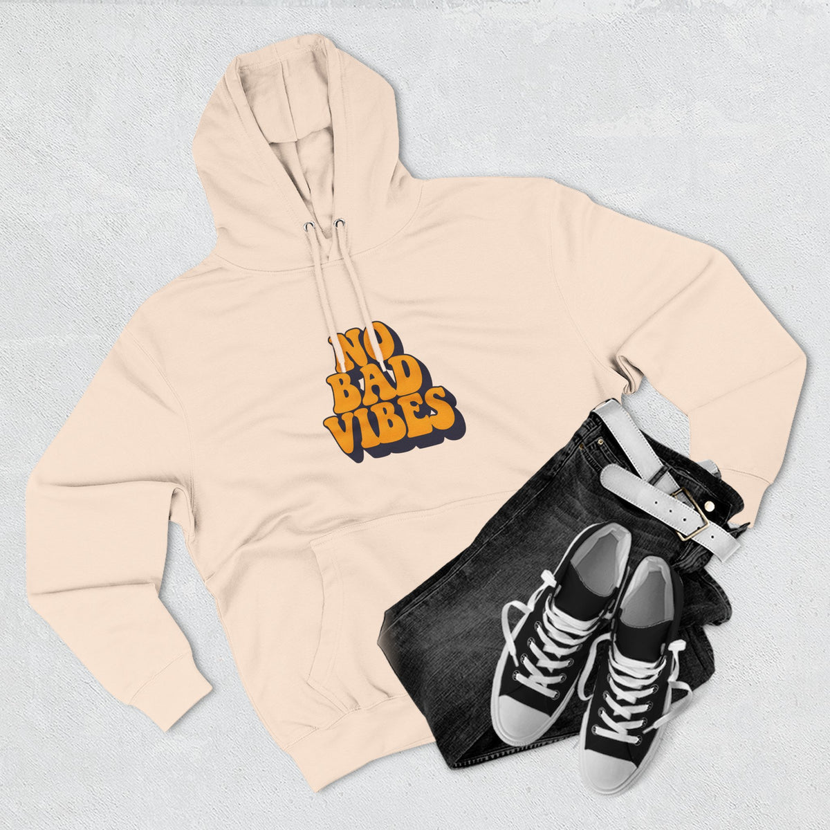 Good Vibes Only Fleece Hoodie for Positive Energy Lovers, Motivational Comfort, Chill Attire, Casual Wear, Gift for Friends
