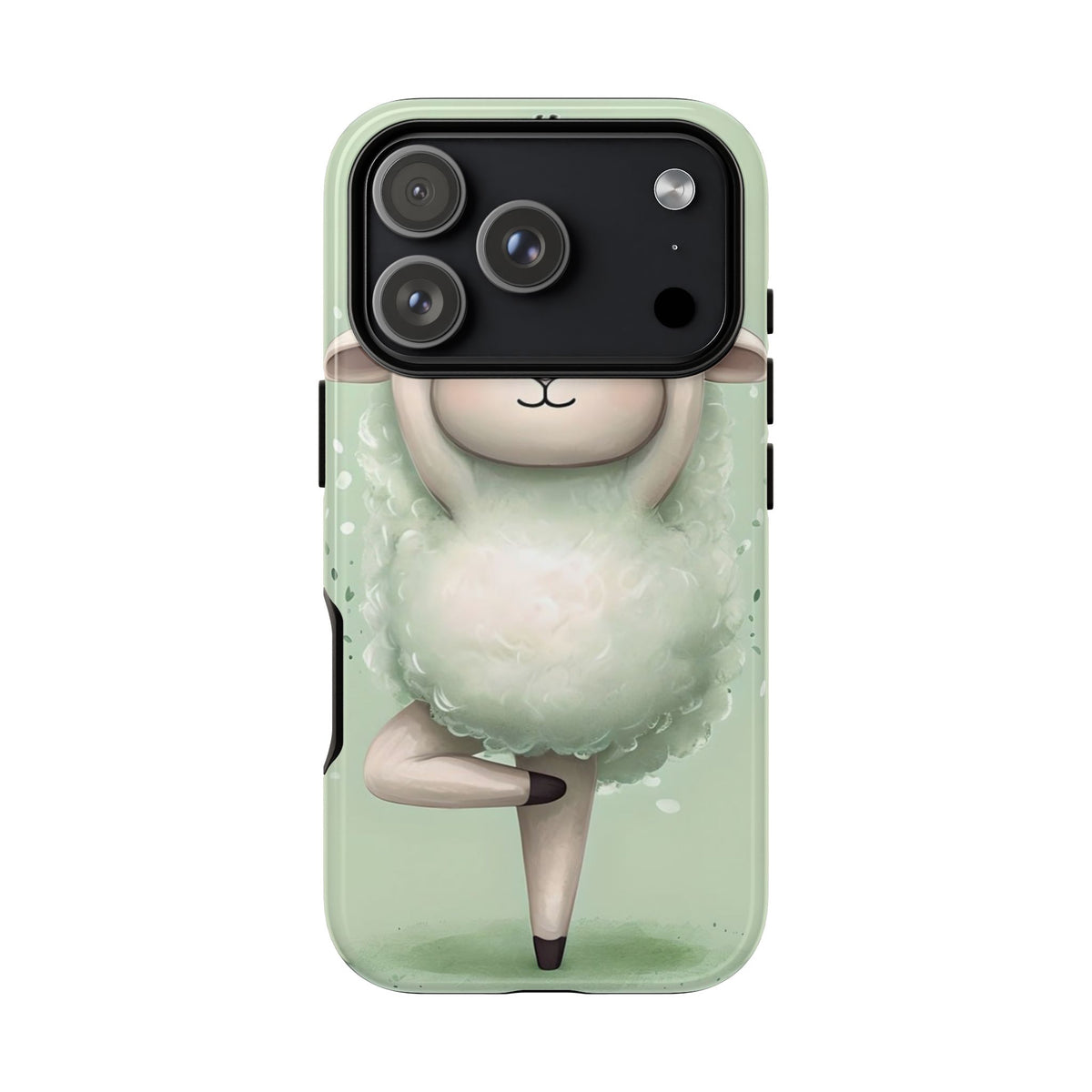 Cute Yoga Sheep Phone Case — Pastel Lamb Ballerina Protective Cover