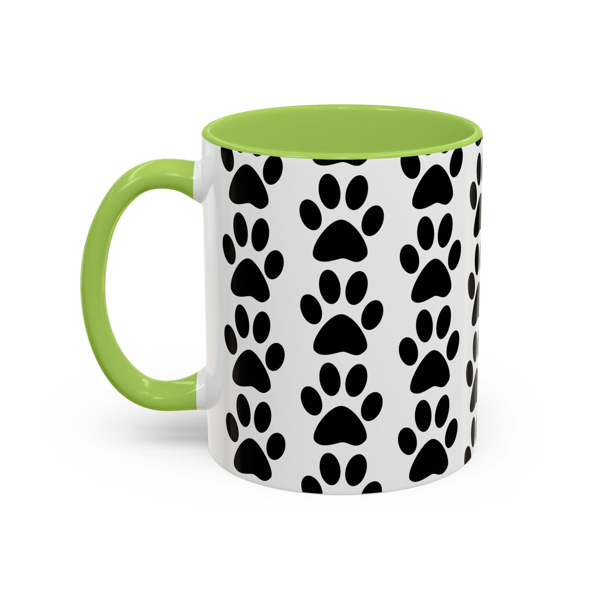 Paw Print Accent Coffee Mug - Dog Lover Gift, Black and White Pet Mug, Cute Animal Decor, Personalized Pet Owner Present, Coffee Tea Cup