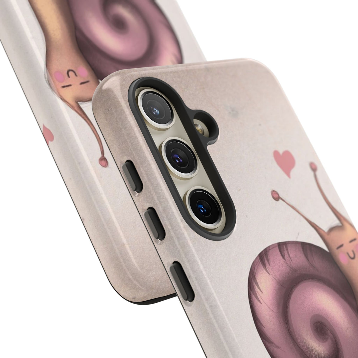 Cute Snail Phone Case — Pink Heart Cartoon Protective iPhone Cover