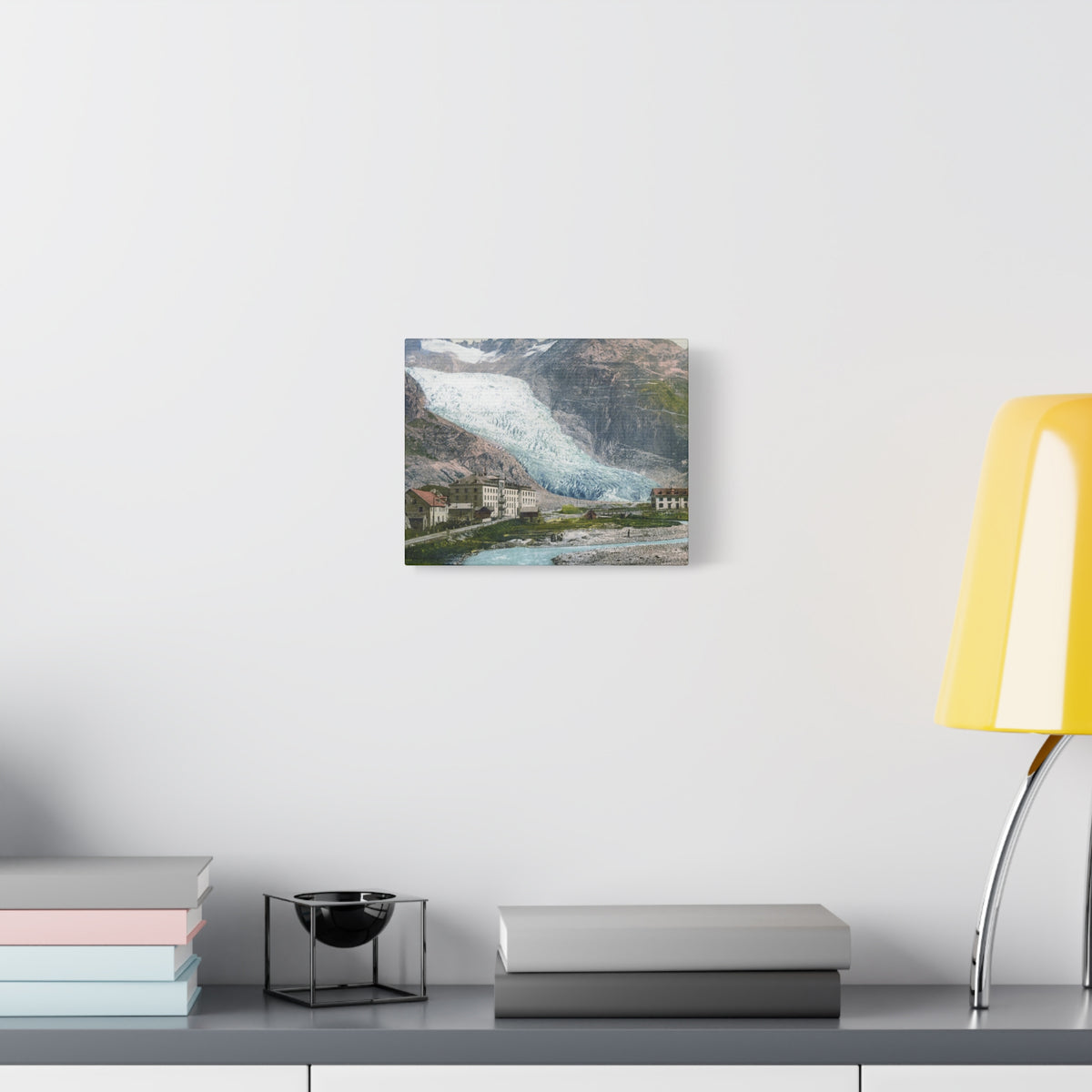 Glacier Village Matte Canvas Print