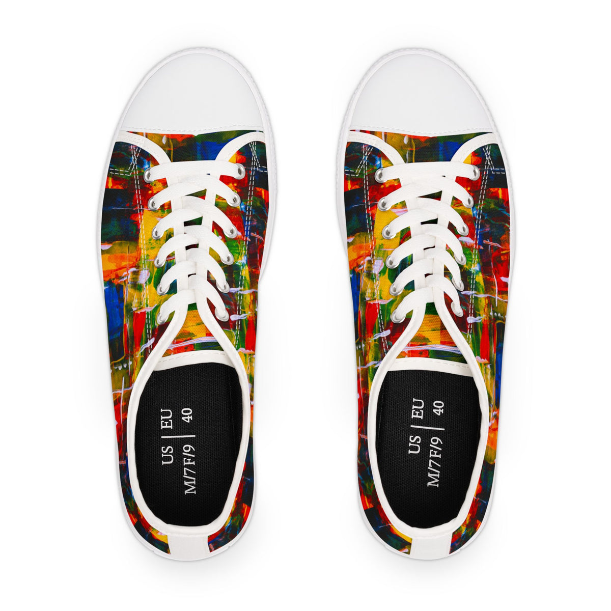 Abstract Color Splash Low Top Sneakers