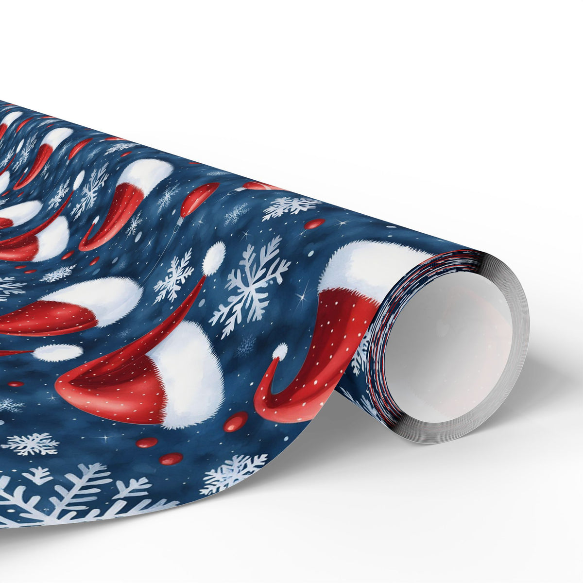 Christmas Santa Hat Wrapping Paper Roll — Festive Snowflake Gift Wrap