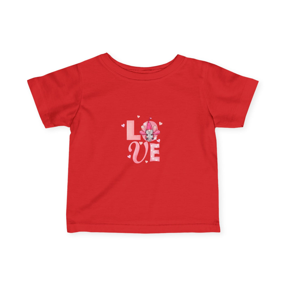 Infant Tee — Pink Floral "LOVE" Baby T‑Shirt, Cute Newborn Gift for Valentine’s & Everyday