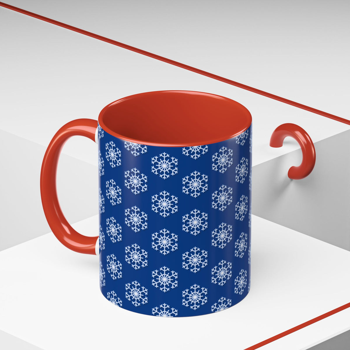 Blue Snowflake Accent Coffee Mug for Winter, Holiday Gift, Cozy Drinkware, Festive Kitchen Decor, Mug for Coffee Lovers, Tea Time Essential
