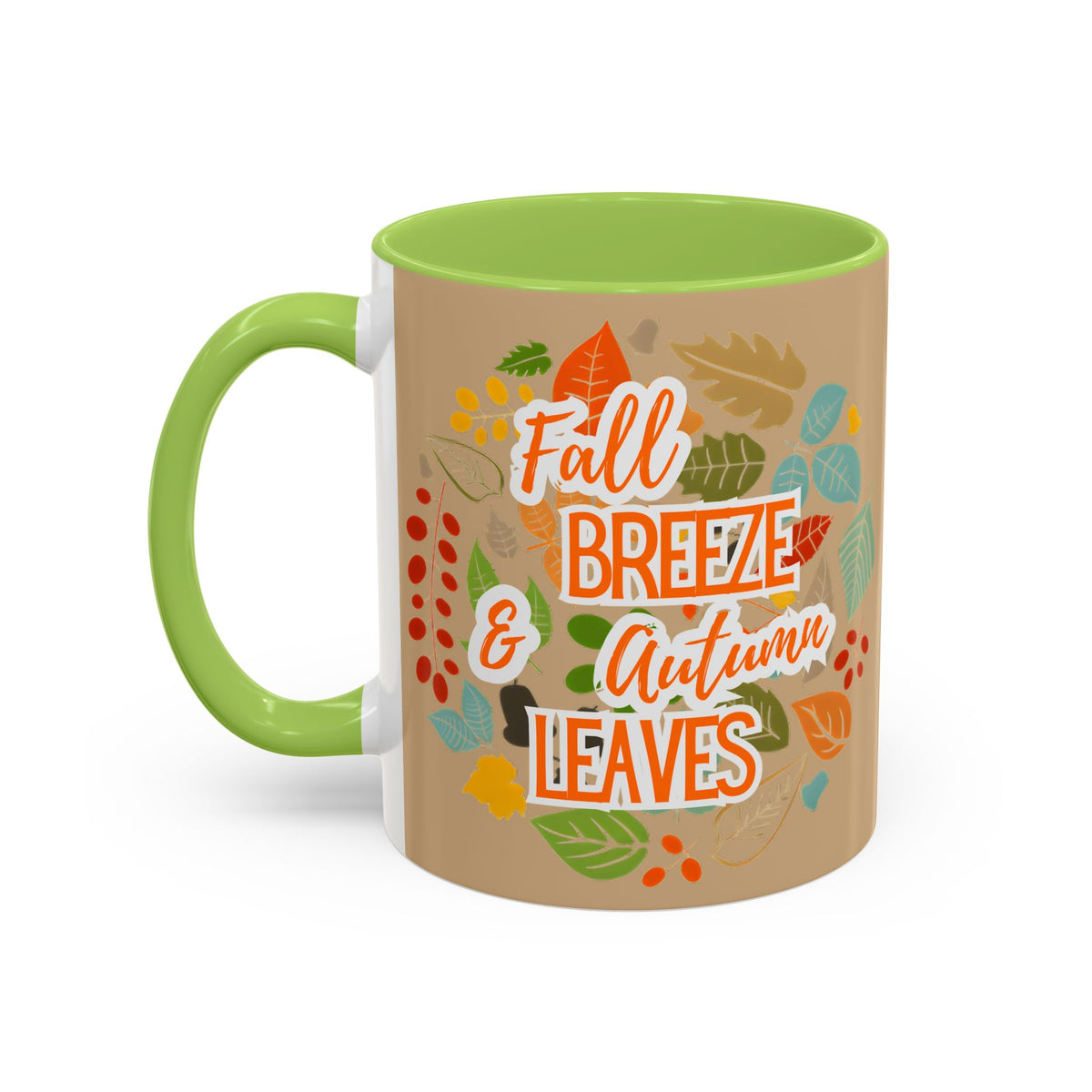 Fall Breeze & Leaves Coffee Mug, Autumn Mug, Seasonal Drinkware, Cozy Kitchen Decor, Perfect Gift for Fall Lovers