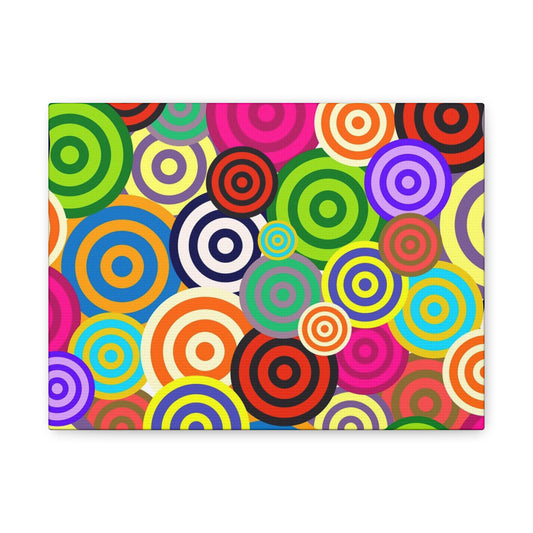 Colorful Circle Wall Art Canvas, Vibrant Home Decor