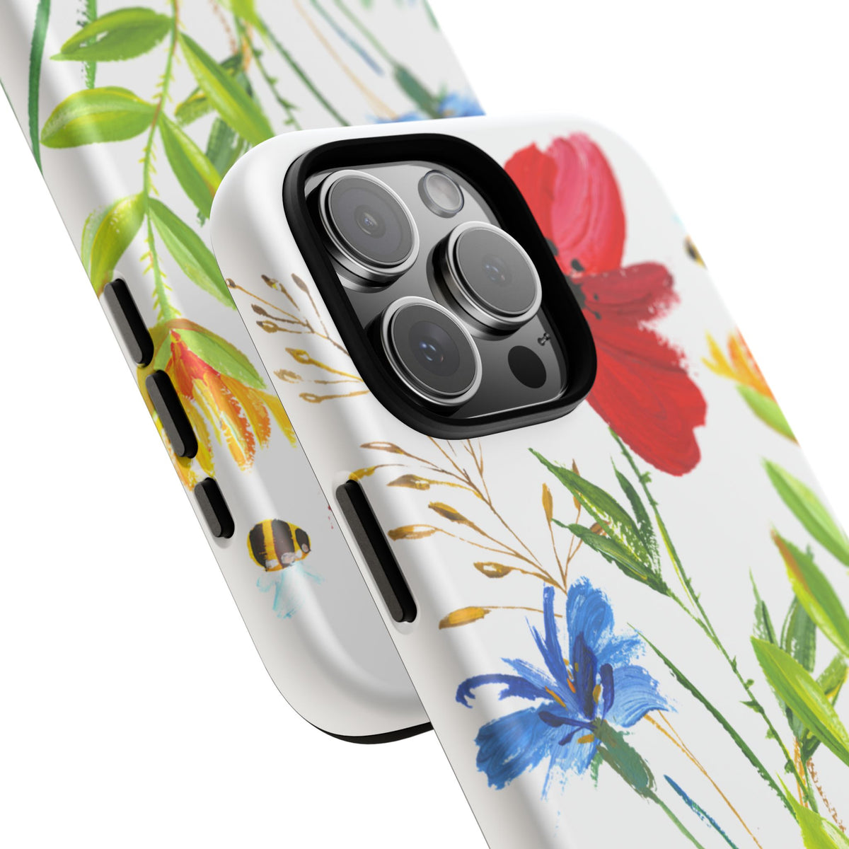 Floral Watercolor Tough Phone Case — Wildflower Bouquet Protective Cover