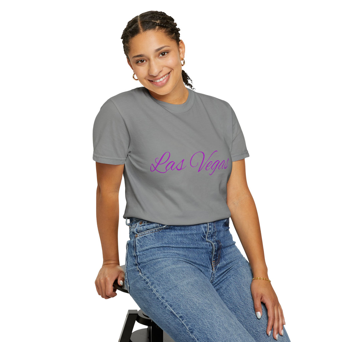 Las Vegas Floral Unisex Garment-Dyed T-Shirt | Vacation Tee, Travel Shirt, Summer Outfit, Gift for Travelers, Retro Las Vegas Design