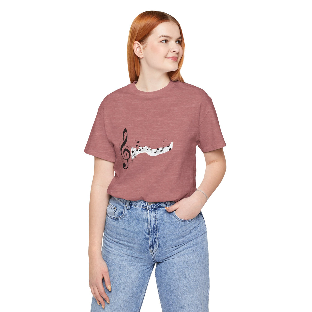 Musical Notes Short Sleeve Tee for Music Lovers